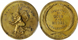 New York--New York. 1860 George H. Lovett. Miller-NY 491B. Brass. Plain Edge. MS-63 (PCGS).

28 mm.

Estimate: $750.00