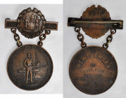 1861-1865 New Jersey Civil War Service Medal. Bronze. Extremely Fine.

37 mm x 57 mm.  Obv:  Soldier with rifle before a cannon and American Flag.  Re...