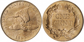 1857 Flying Eagle Cent. Type of 1857. MS-64 (PCGS). CAC.

PCGS# 2016. NGC ID: 2276.

Estimate: $1’250.00