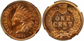 1881 Indian Cent. Proof-64 RB (NGC).

This coin is part of an original, matched, fresh to market 1881 Proof Set, and the other coins from the set can ...