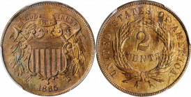 1865 Two-Cent Piece. Fancy 5. MS-66 RB (PCGS).

PCGS# 38257. NGC ID: 22NA.

Estimate: $900.00