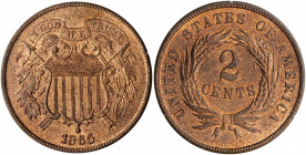 1865 Two-Cent Piece. Plain 5. MS-65 RB (PCGS). OGH--First Generation. CAC.

PCGS# 3583. NGC ID: 22NA.

Estimate: $400.00