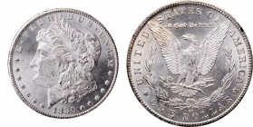1880-CC GSA Morgan Silver Dollar. VAM-6. Top 100 Variety. 8/Low 7. MS-63 (NGC).

The overdate is not noted on the NGC band. The original box and cards...