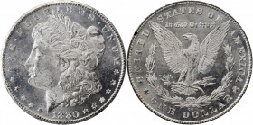 1880-CC GSA Morgan Silver Dollar. VAM-5. Top 100 Variety. 8/High 7. MS-62 (NGC).

The overdate is not noted on the NGC band. The original box and card...