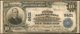 Edgewater, New Jersey. $10 1902 Plain Back. Fr. 626. The First NB. Charter #8401. Very Fine.

Track and Price reports just six large size notes in the...