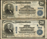 Lot of (2) Pennsylvania Nationals. $20 1902 Plain Backs. Fr. 650. Charter #562 & 3356. Fine & Very Fine.

Included in this lot are CH #562 Frist NB of...