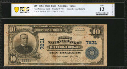 Coolidge, Texas. $10 1902. Fr. 624. The First NB. Charter #7231. PCGS Banknote Fine 12 Details. Rust, Minor Foreign Material.

PCGS Banknote comments ...