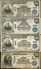 Lot of (4) Mixed Nationals. $10 & $20 1902 Plain & Date Back. Fr. 624, 628, 634 & 644. Very Fine to Choice Very Fine.

Included in this lot are $10 CH...