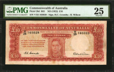 AUSTRALIA. Lot of (2). Commonwealth of Australia. 5 & 10 Pounds, ND (1949-52). P-27c & 28d. PMG Very Fine 20 & 25.

Included in this lot are P-27c 5 P...