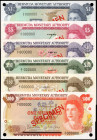 BERMUDA. Lot of (6). Bermuda Monetary Authority. 1 to 100 Dollars, 1976-84. P-28s to 33s. Specimens. Uncirculated.

A grouping of six Bermuda Specimen...