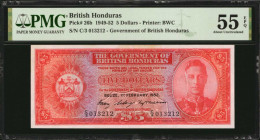 BRITISH HONDURAS. Government of British Honduras. 5 Dollars, 1949-52. P-26b. PMG About Uncirculated 55 EPQ.

A later 1952 date is found on this 5 Doll...