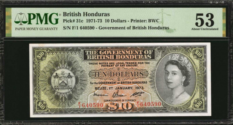BRITISH HONDURAS. Government of British Honduras. 10 Dollars, 1971-73. P-31c. PM...