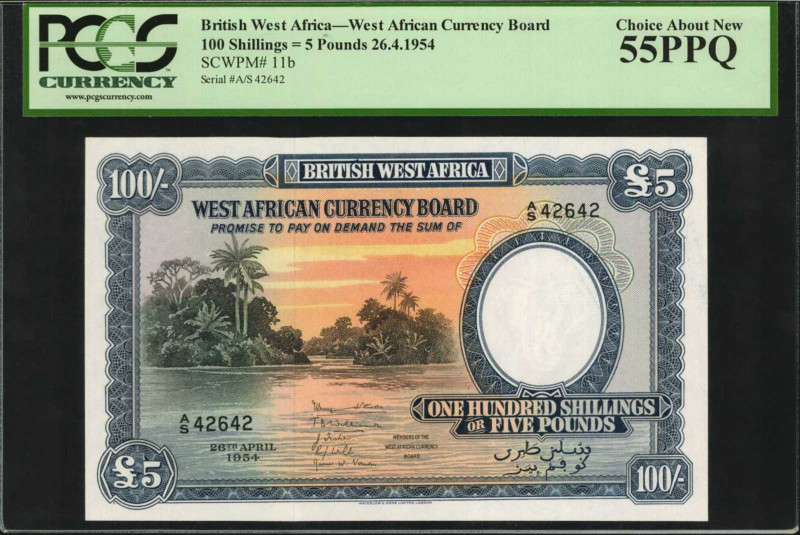 BRITISH WEST AFRICA. West African Currency Board. 100 Shillings, 1954. P-11b. PC...