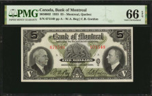 CANADA. Bank of Montreal. 5 Dollars, 1935. CH #505-60-02. PMG Gem Uncirculated 66 EPQ.

A high grade Gem example of this 1935 5 Dollar note.

Estimate...