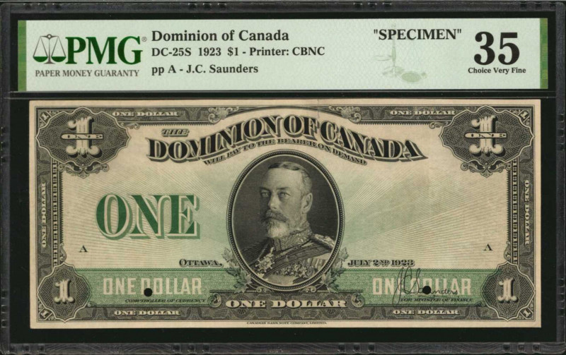 CANADA. Dominion of Canada. 1 Dollar, 1923. DC-25S. PMG Choice Very Fine 35.

Ty...