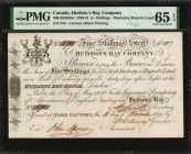 CANADA. Hudson's Bay Company. 5/- Shillings, 1820-21. P-UNL. PMG Gem Uncirculated 65 EPQ.

(MB10-10-04bii) A scarce Manitoba note that shows with exce...