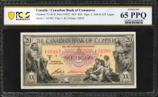 CANADA. The Canadian Bank of Commerce. 20 Dollars, 1935. P-S972. PCGS Banknote Gem Uncirculated 65 PPQ.

This note is the highest denomination for the...