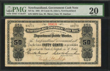 CANADA-NEWFOUNDLAND. Government Cash Note. 50 Cents, 1901. NF-3a. PMG Very Fine 20.

Printed by ABNC. Department of Public Works. St. John's, Newfound...