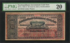 CANADA-NEWFOUNDLAND. Bank of Montreal. 25 Cents, 1910-11. P-NF-7a. PMG Very Fine 20.

Government Cash Note. St. John's, Newfoundland. Signature combin...