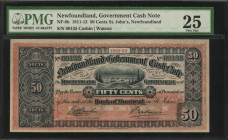 CANADA-NEWFOUNDLAND. Bank of Montreal. 50 Cents, 1911-12. NF-8b. PMG Very Fine 25.

Government Cash Note. Signature combination of Cashin - Watson. Th...