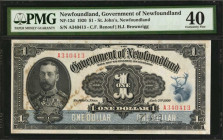 CANADA-NEWFOUNDLAND. Government of Newfoundland. 1 Dollar, 1920. P-12d. PMG Extremely Fine 40.

The Newfoundland Treasury Notes of 1920 were issued to...
