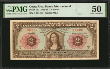 COSTA RICA. Banco Internacional de Costa Rica. 2 Colones, 1931-36. P-167. PMG About Uncirculated 50.

Printed by W&S. This highly popular note is one ...