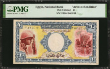 EGYPT. National Bank of Egypt. 1 Pound, ND. P-Unlisted. Artist's Rendition. PMG Certified.

An Artist's Rendition entirely done by hand of an unadopte...
