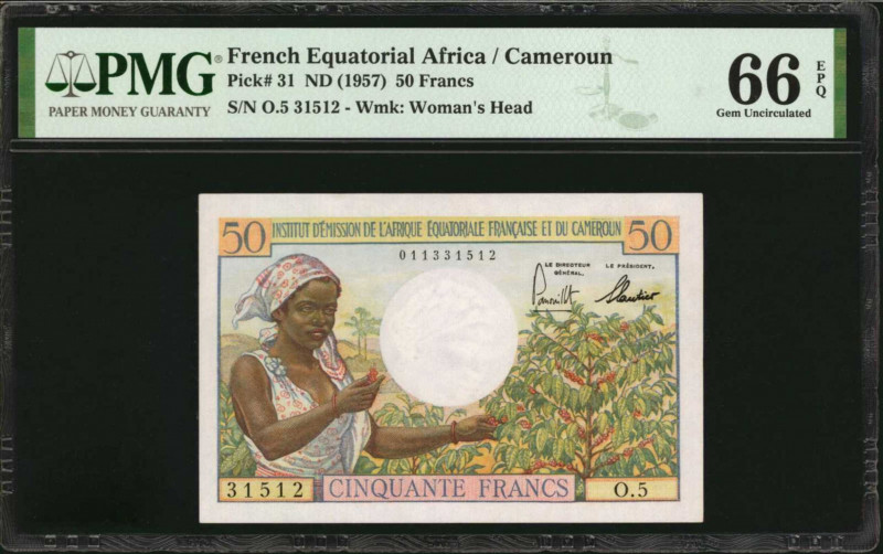 FRENCH EQUATORIAL AFRICA. Institut D'Emission de L'Afrique Equatoriale Francaise...