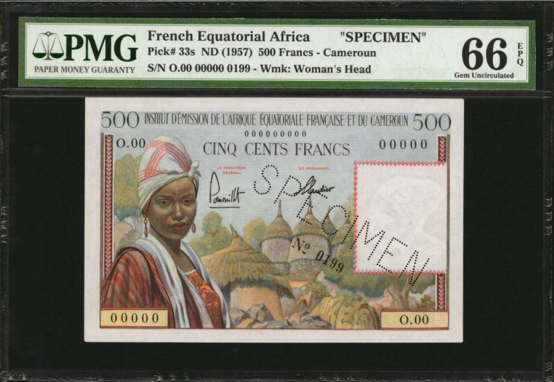 FRENCH EQUATORIAL AFRICA. Institut D'Emission de L'Afrique Equatoriale. 500 Fran...