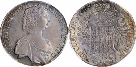 AUSTRIA. Taler, 1763. Hall Mint. Maria Theresa. PCGS MS-63 Gold Shield.

Dav-1121; KM-1816. Steely gray in color with some hues of blue in the protect...
