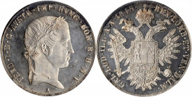 AUSTRIA. Taler, 1848-A. Vienna Mint. Franz Joseph I. PCGS MS-64+ Prooflike Gold Shield.

Dav-14; KM-2240. Type with head right. The finer of just two ...
