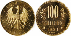 AUSTRIA. 100 Schillings, 1931. Vienna Mint. NGC PROOFLIKE-65.

Fr-520; KM-2842. Impressively preserved with extremely mirror-like qualities in the fie...