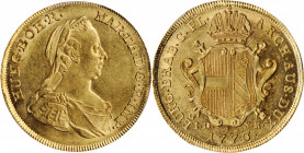 AUSTRIAN NETHERLANDS. Souverain d'Or, 1773-IC SK. Vienna Mint. Maria Theresa. PCGS MS-62 Gold Shield.

Fr-420; KM-27. This nicely preserved example of...