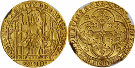 BELGIUM. Flanders. Chaise d'Or, ND (1346-84). Ghent or Malines Mint. Louis II de Male. NGC MS-64.

Fr-163; Delm-466. Weight: 4.45 gms. Obverse: Louis ...
