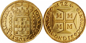 BRAZIL. 20000 Reis, 1726-M. Minas Gerais Mint. Joao V. NGC MS-63+.

Fr-33; KM-117. Boldly struck and highly attractive, this choice specimen radiates ...