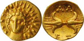 ITALY. Calabria. Tarentum. Alexander the Molossian, King of Epeiros, 350-330 B.C. AV 1/12 Stater (0.62 gms), ca. 333-331/0 B.C. NGC Ch EF, Strike: 5/5...