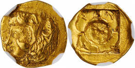 SICILY. Syracuse. Dionysios I, 406-367 B.C. AV 20 Litrai (Tetradrachm) (1.16 gms), ca. 405-400 B.C. NGC AU, Strike: 4/5 Surface: 2/5. Scratches.

HGC-...