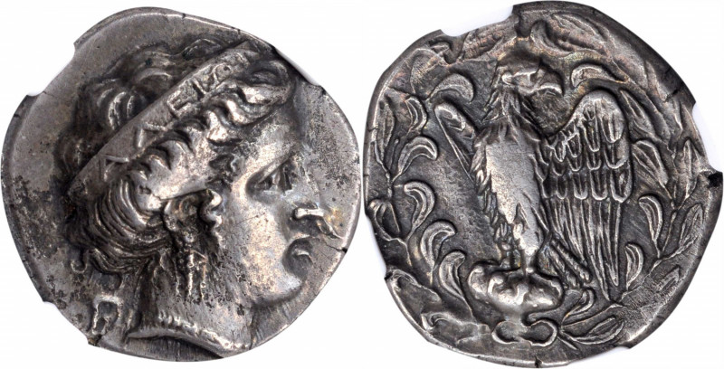 PELOPONNESOS. Elis. Olympia. AR Stater (12.22 gms), Hera Mint, 336 B.C. NGC Ch E...