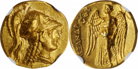 MACEDON. Kingdom of Macedon. Alexander III (the Great), 336-323 B.C. AV Stater (8.60 gms), Sidon Mint, ca. 332/1-324/3 B.C. NGC Ch AU, Strike: 5/5 Sur...
