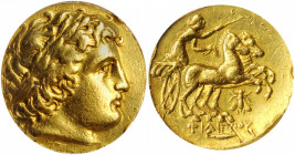 MACEDON. Kingdom of Macedon. Philip III, 323-317 B.C. AV Stater, Magnesia pros Maiandros Mint, ca. 323-319 B.C. ANACS EF 45.

SNG ANS-310-4. In the ty...
