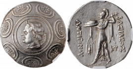 MACEDON. Kingdom of Macedon. Antigonos II Gonatas, 277-239 B.C. AR Tetradrachm (16.78 gms), Amphipolis Mint, ca. 274/1-260/55 B.C. NGC Ch EF, Strike: ...