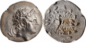 MACEDON. Kingdom of Macedon. Perseus, 179-168 B.C. AR Tetradrachm (15.34 gms), Pella or Amphipolis Mint, ca. 173-171 B.C. NGC Ch EF, Strike: 4/5 Surfa...