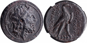 SYRIA. Seleukid Kingdom. Antiochos IV Epiphanes, 175-164 B.C. AE 33mm (35.62 gms), Antioch on the Orontes Mint, 169-168 B.C. NGC EF★, Strike: 5/5 Surf...