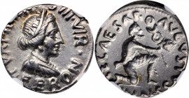 AUGUSTUS, 27 B.C.- A.D. 14. AR Denarius (4.13 gms), Rome Mint, 18 B.C. NGC Ch EF, Strike: 4/5 Surface: 3/5.

RIC-288; RSC-484. P. Petronius Turpilianu...