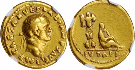 VESPASIAN, A.D. 69-79. AV Aureus (7.19 gms), Rome Mint, A.D. 69-70. NGC Ch F★, Strike: 5/5 Surface: 4/5.

RIC-1; Calico-643; Hendin-1464. Obverse: Lau...
