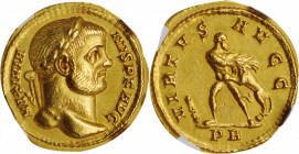 MAXIMIAN, A.D. 286-310. AV Aureus (5.62 gms), Rome Mint, A.D. 295-305. NGC Ch AU, Strike: 5/5 Surface: 4/5.

RIC-Unlisted; Calico-4732 (this coin illu...