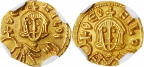 THEOPHILUS, 829-842. AV Semissis (1.76 gms), Syracuse Mint, ca. 835-842. NGC Ch AU, Strike: 5/5 Surface: 4/5.

S-1673. Obverse: Crowned half-length fa...