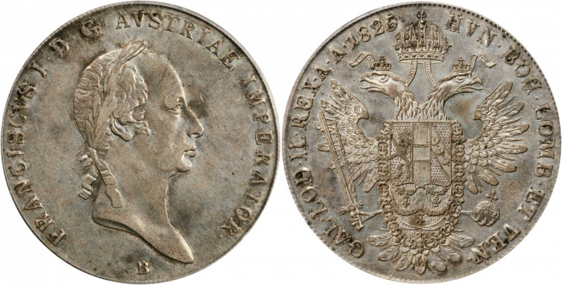 AUSTRIA. Taler, 1825-B. Vienna Mint. Franz I. PCGS AU-53 Gold Shield.

Dav-9; KM...