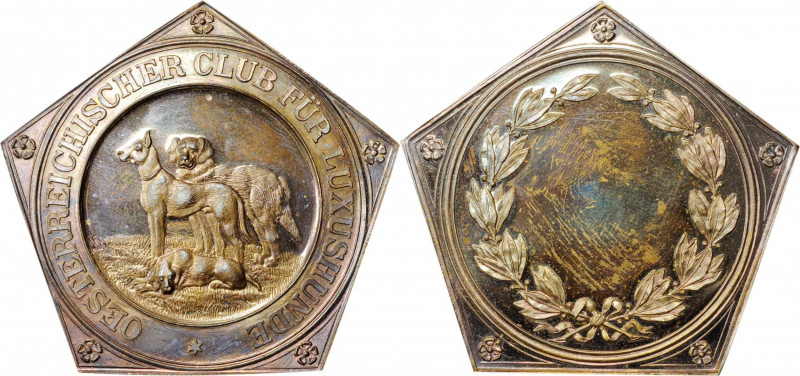AUSTRIA. Silver Austrian Club for Luxury Dogs Medal, ND (ca. 1950). CHOICE PROOF...