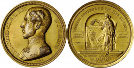 BELGIUM. Memorial Gilt Copper Medal, 1842. EXTREMELY FINE.

Escande-49. Diameter: 72 mm. Medal dedicated to the memory of Ferdinand Philippe, Duke of ...